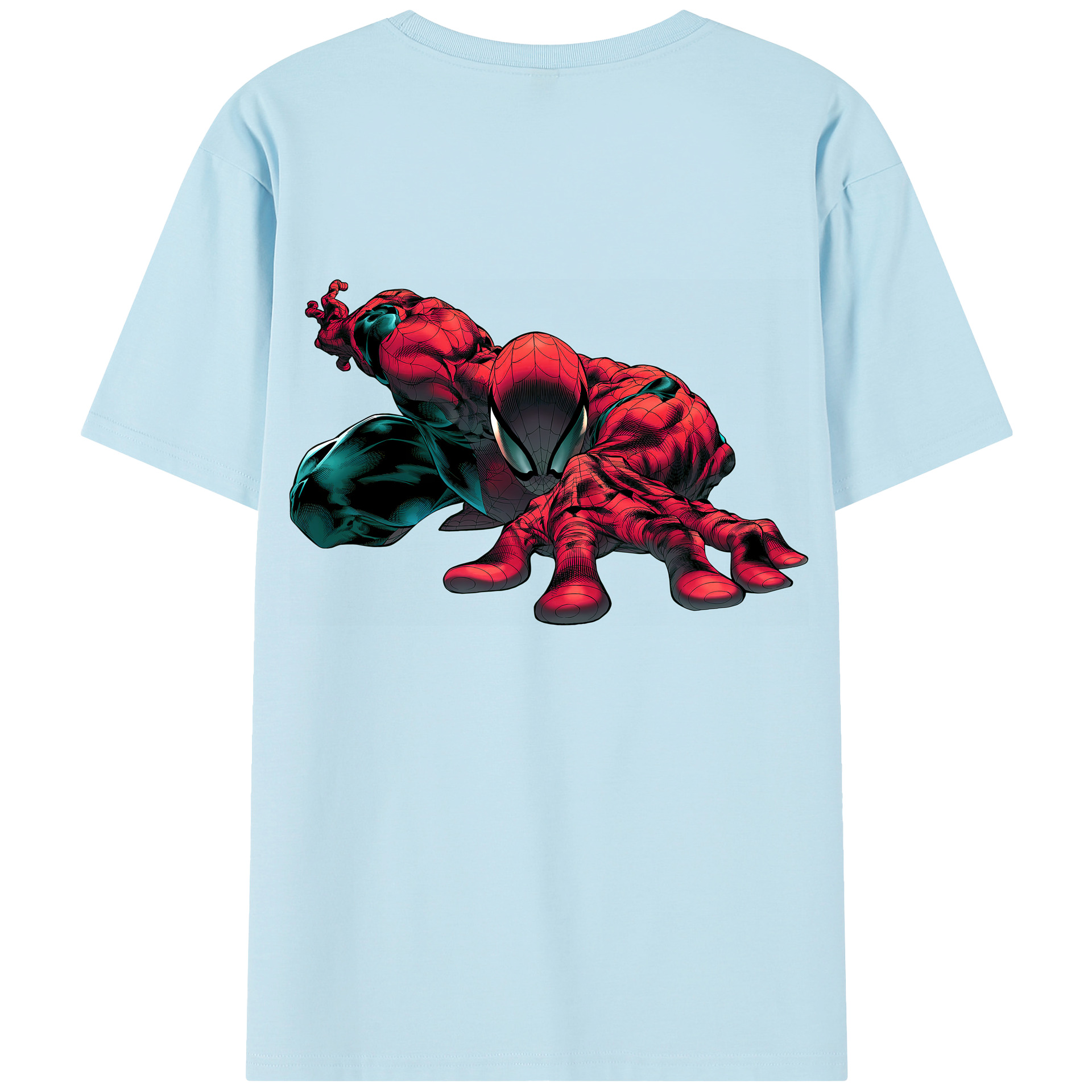 （画像用） Spider Man スパイダーマン 綿100％半袖Tシャツ（背面プリント）